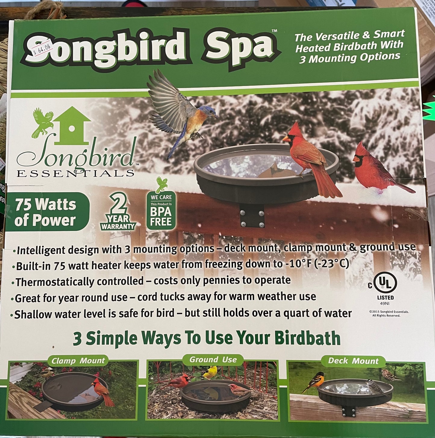 Songbird Spa Heated Bird Bath