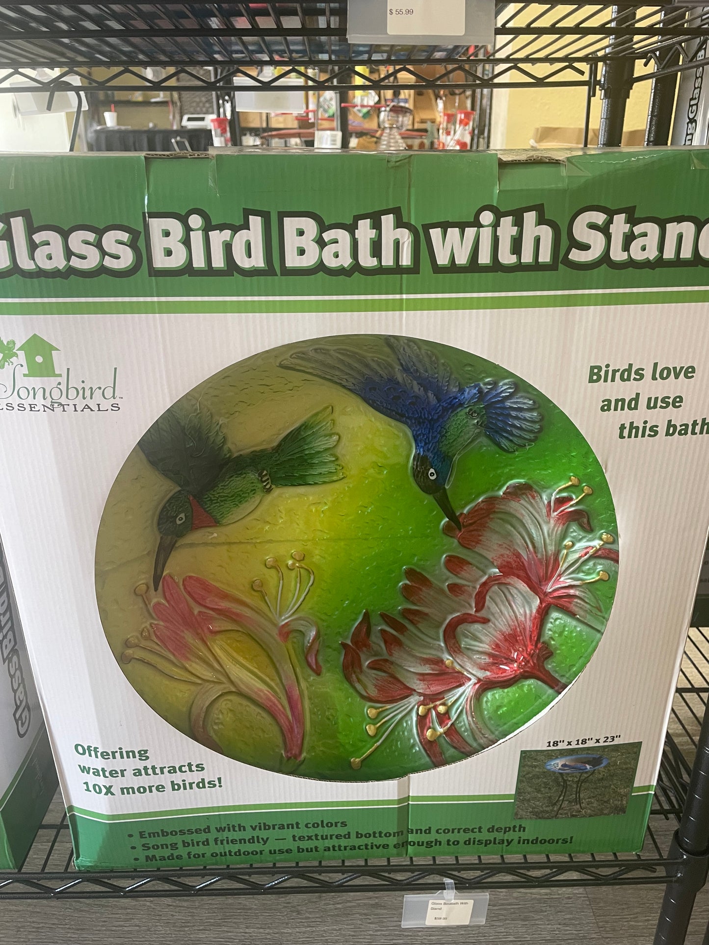 Glass Bird Bath With Stand