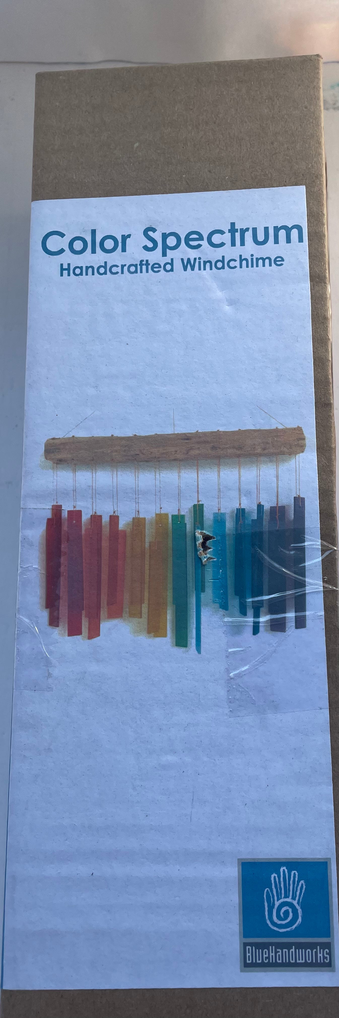 Driftwood and glass rainbow wind chime