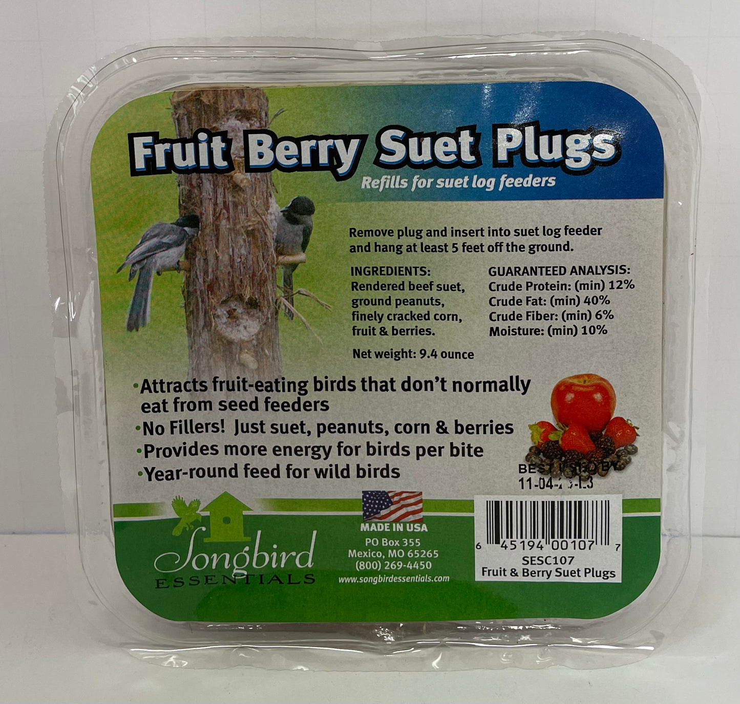 Fruit and Berry Suet Plugs